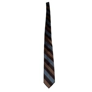 Vintage Designer Collection Neck Tie Men's Blue Brown Striped Tie